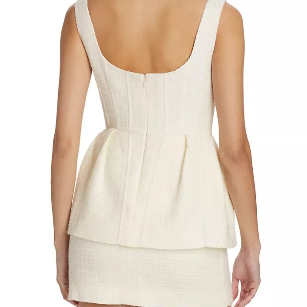 Bridal Shower! Self-Portrait White Peplum Mini Dress For Brides View 2